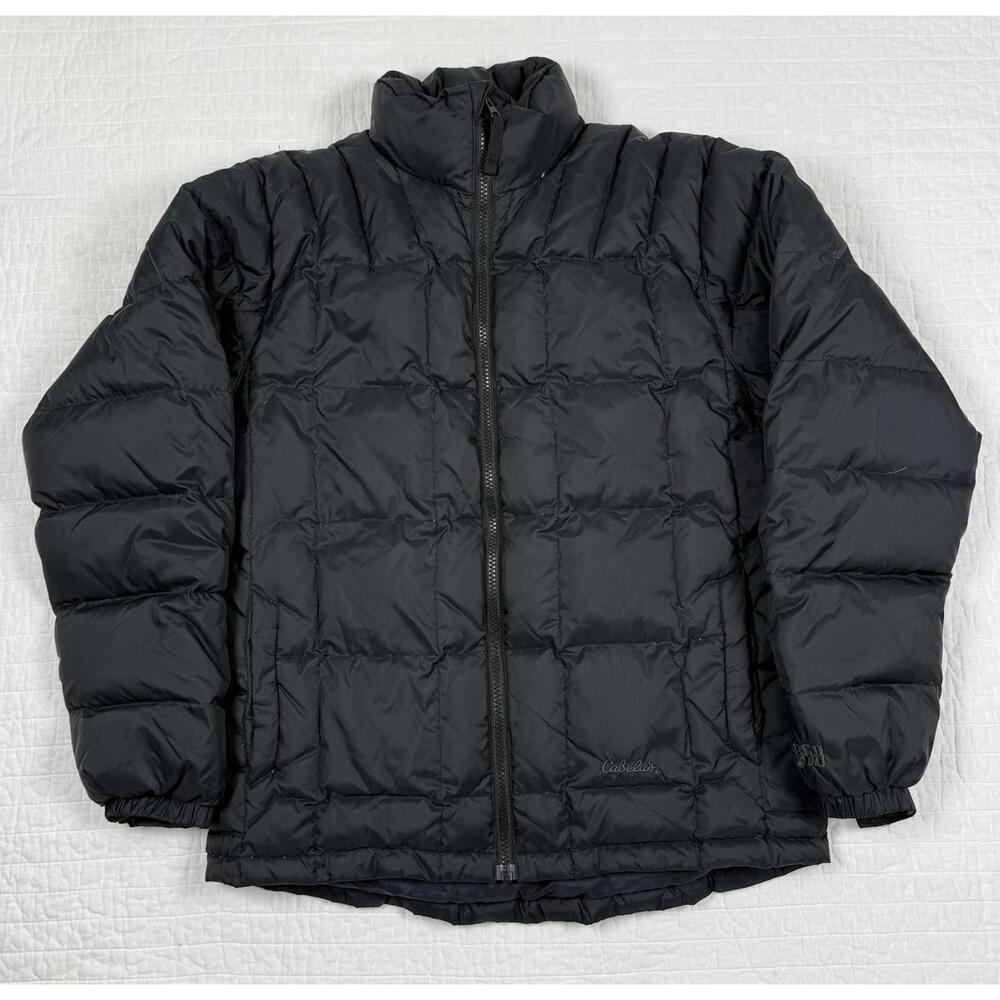 Cabela’s Goose Down 650 Jacket Youth Large Fits Adult Small Black Puffer Coat